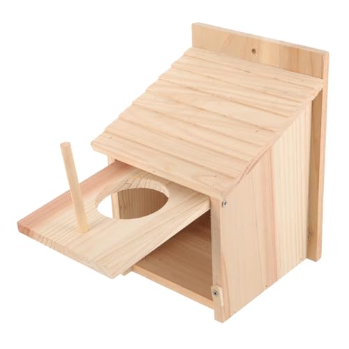 KONTONTY Vogelhäuschen Vogelfutterhaus Zum Aufhängen Naturholz Vogelhaus Für Cockatiels Und Conures Brutbox Für Den Garten Natürlicher Holzfarbe Nistkasten Für KONTONTY Vogelhäuschen Vogelfutterhaus Zum Aufhängen Naturholz Vogelhaus Für Cockatiels Und Conures Brutbox Für Den Garten Natürlicher Holzfarbe Nistkasten Für von KONTONTY