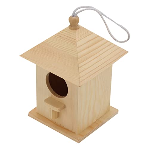 KONTONTY Vogelhaus Für Garten Natürlicher Lebensraum Für Kleine Vögel Futterspender Und Nistplatz Für Kanarienvögel Papageien Und Holzdekoration Für Draußen von KONTONTY