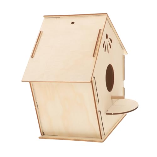 KONTONTY Vogelhausspielzeug Aus Holz Kleine Vogelhäuschen Aus Holz Vogelhaus Aus Holz Vogelhäuser Aus Holz Für Den Außenbereich Handbemaltes Vogelhaus Hölzern Malmaterialien Vogelnest Kind von KONTONTY