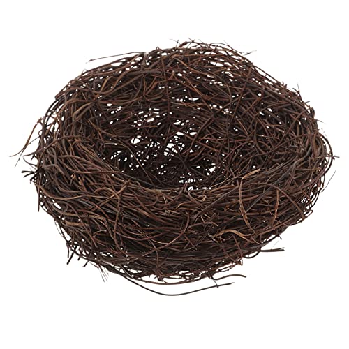 KONTONTY Rattan-vogelnest Handgefertigte Nestdekoration Gartenornament Simuliertes Vogelnest Fotorequisite Für Draußen Deko Vogelhaus Vogelhaus Deko von KONTONTY