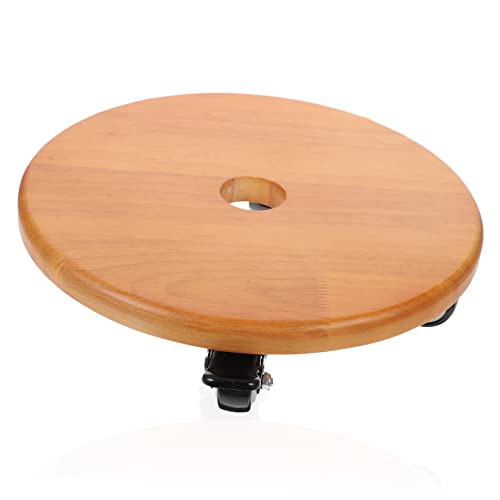 KONTONTY universelle Radablage auf Rädern Pflanzenständerwalze groß Rollen Steht bloomcar Pflanzenständer mit Rädern Blumenroller Pflanzentopf-Mover Pflanzentopfhalter Kautschukholz Orange von KONTONTY