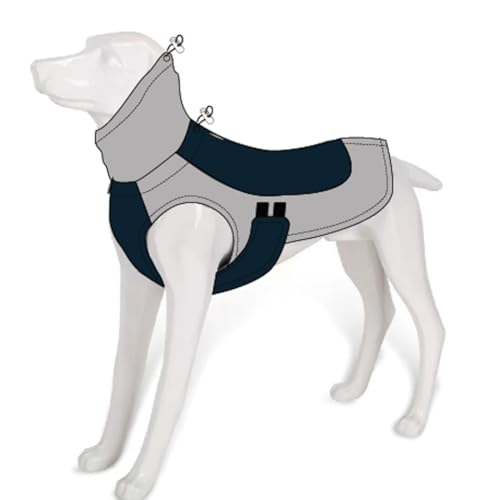KONVINIT Fleece Hundepullover mit Öffnung - Warm Hunde Jacke Praktischer Winterpulli mit Rückenöffnung für Geschirr und Reflektorstreifen von KONVINIT