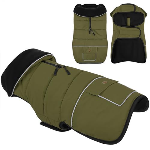 KONVINIT Hundemantel kleine Hunde Winter Warm Wasserdichter Hundewintermantel mit Leichter Wattierung, Klettverschluss & Reflektoren für Sicherheit von KONVINIT