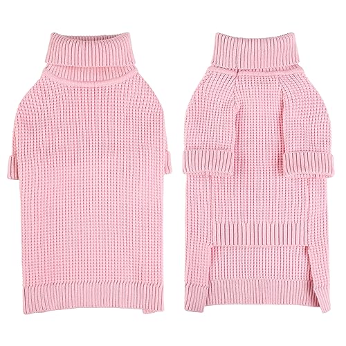KONVINIT Hundepullover Kleine Mittelgroße Hunde,Winter Warm Hundepulli Rollkragen Hund Pullover Strickpullover für Chihuahua,Dackel,Französische Bulldogge usw.,pink L KONVINIT Hundepullover Kleine Mittelgroße Hunde,Winter Warm Hundepulli Rollkragen Hund Pullover Strickpullover für Chihuahua,Dackel,Französische Bulldogge usw.,pink L von KONVINIT