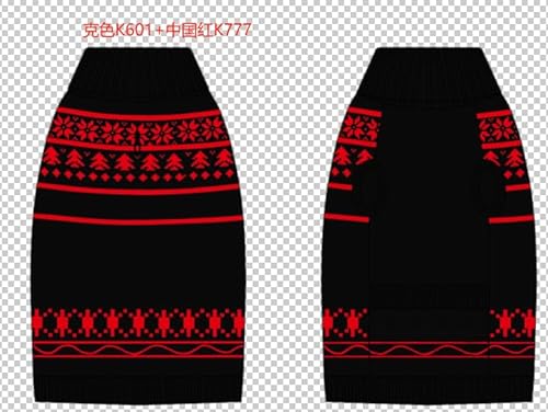 KONVINIT Hundepullover Weihnachten Grosse Hunde Winter Warm Xmas Pullover Weihnachts Pulli mit Schneeflocken Superweich,Größen XS bis 2XL von KONVINIT