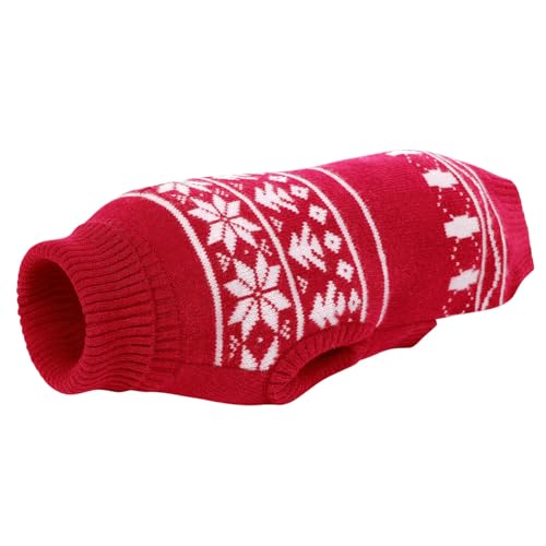 KONVINIT Weihnachten Hundepullover Grosse Hunde Rollkragen Xmas Hundepulli mit Schneeflockenmuster für Große Hunde,z.b Windhund Labrador von KONVINIT