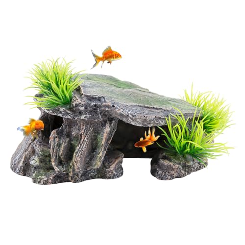 KOOBOOK Kreative Kunstharz-Felsenhöhle für Aquarium, Dekoration, Amphibien, Spinnen, Frösche, lustiges Versteck im Aquarium, Reptiliensimulation, Felshöhle, Terrarium, Schildkrötenversteck, 1 Stück KOOBOOK Kreative Kunstharz-Felsenhöhle für Aquarium, Dekoration, Amphibien, Spinnen, Frösche, lustiges Versteck im Aquarium, Reptiliensimulation, Felshöhle, Terrarium, Schildkrötenversteck, 1 Stück von KOOBOOK