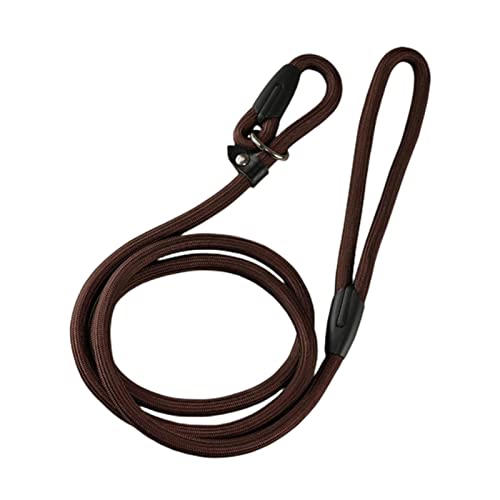 KOOBS Hundegeschirr 130 cm Robuster Nylon -Haustierhund -Rund -Leinen Verstellbare Hundekragen Leine Für Kleine Hundetraining Hundehunde Walking Leine-Coffee,M-Diameter 0.8 cm von KOOBS