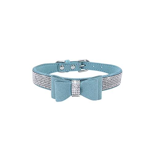 KOOBS Hundegeschirr Glitzer Strass -Welpe -Katzenkragen Verstellbarer Leder -Bogenknoten Für Kleine Mittelgroße Hunde Katzen Hunde Haustierkragen Accessoires-Z,S von KOOBS