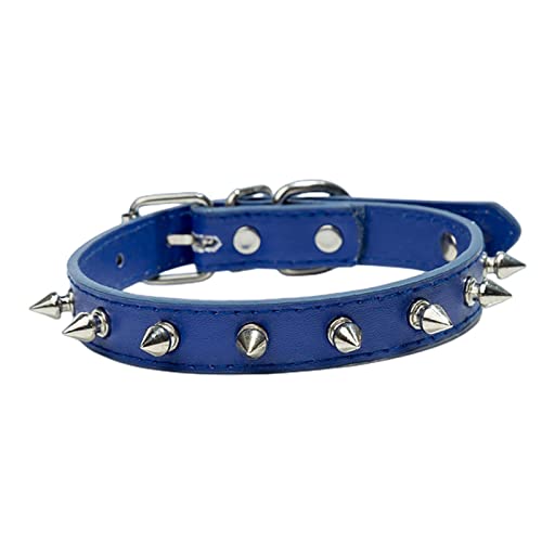 KOOBS Hundegeschirr Hundekatze Kragen Spike Eingelegtes Welpe Haustier Halskette Für Kleine Mittelgroße Hundekatze Halsgurt Haustierprodukte-Blue,XL von KOOBS
