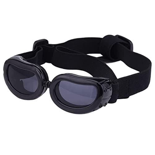 KOOBS Hundegeschirr Kleine Hundebläse Uv -Schutzbrille Mit Verstellbaren Trägern wasserdichte Haustier -Sonnenbrillen-Black von KOOBS