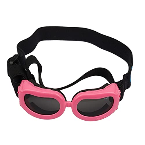 KOOBS Hundegeschirr Kleine Hundebläse Uv -Schutzbrille Mit Verstellbaren Trägern wasserdichte Haustier -Sonnenbrillen-Pink von KOOBS