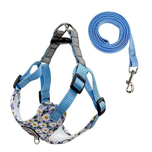 KOOBS Hundegeschirr Kleiner Und Mittelgroßer Hunde Reflektierender Gurtweste Nicht-Pull-Hundegurt Kleiner Hund Walking Leine-Blue,L 7-10 Kg von KOOBS