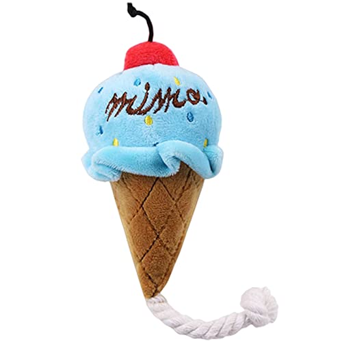 KOOBS Hundespielzeug 2 Pack Welpe Plüschkundige Spielzeug Für Kleine Bis Mittlere Hunde, Für Haustierkatze, Welpenzubehör-Blue Ice-Cream von KOOBS