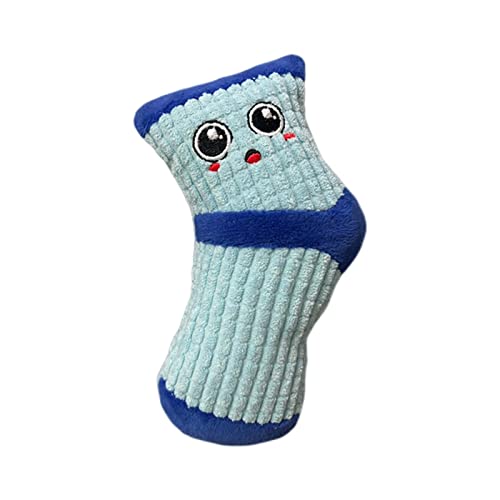 KOOBS Hundespielzeug 2 Stücke Spaß Interaktives Hund Spielzeug Für Kleine Bis Mittlere Hunde Socken Slipper Quietschen Spielzeug Welpe Kauen Spielzeughundespielzeug-Blue von KOOBS