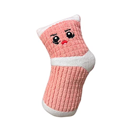 KOOBS Hundespielzeug 2 Stücke Spaß Interaktives Hund Spielzeug Für Kleine Bis Mittlere Hunde Socken Slipper Quietschen Spielzeug Welpe Kauen Spielzeughundespielzeug-Pink von KOOBS