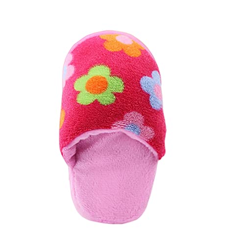 KOOBS Hundespielzeug 2P Quietschende Katzenhundspielzeug Für Kleine Hunde Plüschschuhen Pfeife Haustier Kaut Spielzeug Haustier Accessoires Welpenprodukte-Pink Flower von KOOBS