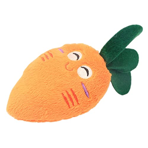 KOOBS Hundespielzeug 2Pc Pet Toys Plush Squeaky Toys Anti-Bite Clean Welpen Training Spielzeug Weiches Gemüse Früchte Haustier Vorräte-Carrot von KOOBS