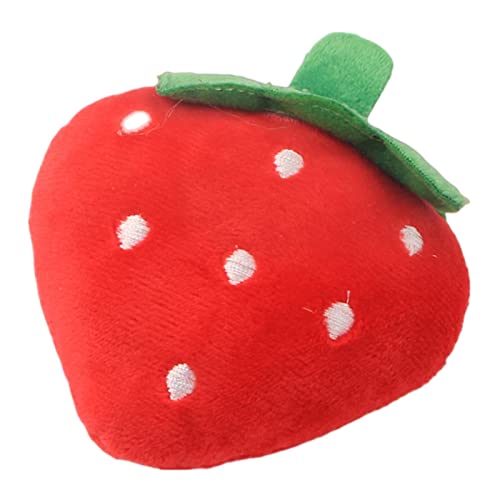 KOOBS Hundespielzeug 2Pc Pet Toys Plush Squeaky Toys Anti-Bite Clean Welpen Training Spielzeug Weiches Gemüse Früchte Haustier Vorräte-Red Strawberries von KOOBS