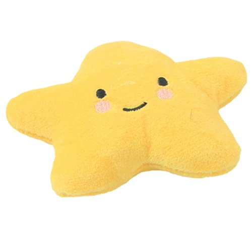 KOOBS Hundespielzeug 2Pc Pet Toys Plush Squeaky Toys Anti-Bite Clean Welpen Training Spielzeug Weiches Gemüse Früchte Haustier Vorräte-Yellow Pentagram von KOOBS