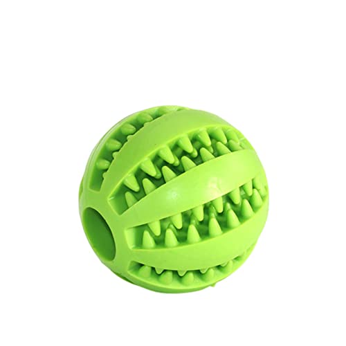 KOOBS Hundespielzeug 3P 5 cm Naturkautschuk Haustierhundspielzeug Hundekauen Spielzeugzähne Reinigungstherapie Ball Interaktiver Elastischer Haustierball-Green,5 cm von KOOBS
