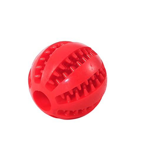 KOOBS Hundespielzeug 3P 5 cm Naturkautschuk Haustierhundspielzeug Hundekauen Spielzeugzähne Reinigungstherapie Ball Interaktiver Elastischer Haustierball-Red,5 cm von KOOBS