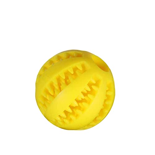 KOOBS Hundespielzeug 3P 5 cm Naturkautschuk Haustierhundspielzeug Hundekauen Spielzeugzähne Reinigungstherapie Ball Interaktiver Elastischer Haustierball-Yellow,5 cm von KOOBS