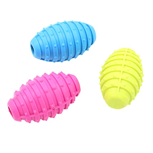 KOOBS Hundespielzeug 3Pcs Kleines Hund Haustier Spielzeug Gummi Anti-Bite Hundespielzeug Zähne Reinigung Kautes Training Spielzeug Kinderkrankheiten Sporen-Football von KOOBS