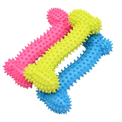 KOOBS Hundespielzeug 3Pcs Kleines Hund Haustier Spielzeug Gummi Anti-Bite Hundespielzeug Zähne Reinigung Kautes Training Spielzeug Kinderkrankheiten Sporen-Solid Bones von KOOBS