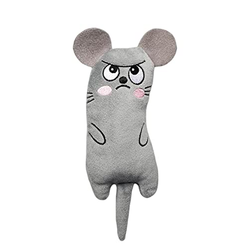 KOOBS Hundespielzeug Katzenspielzeug Lustige Interaktive Plüsch -Katzen -Spielzeug Mini -Zahnen Katzenspielzeug Kätzchen Kautekauen Quietschende Spielzeug Haustier Accessoires-2P Gray von KOOBS