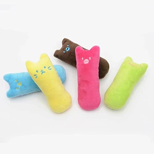 KOOBS Hundespielzeug Katzenspielzeug Lustige Interaktive Plüsch -Katzen -Spielzeug Mini -Zahnen Katzenspielzeug Kätzchen Kautekauen Quietschende Spielzeug Haustier Accessoires-5 Pieces von KOOBS