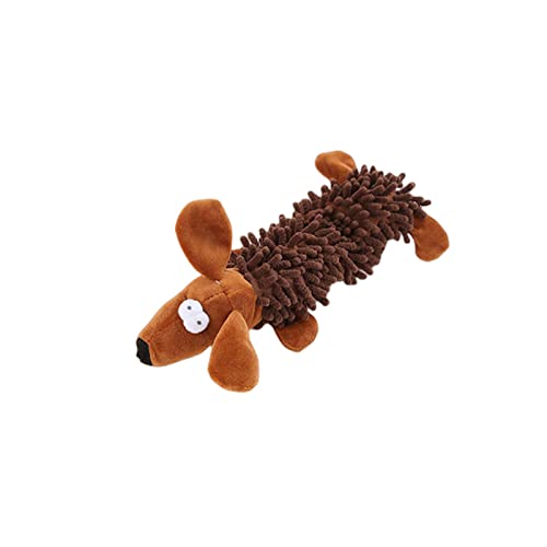 KOOBS Hundespielzeug Langlebige Haustierhund -Plüsch -Tierform Mit Quietscher Für Kleine Hundepuppenkauen Reinigungsspielzeug-Brown Dog,As The Pictures von KOOBS
