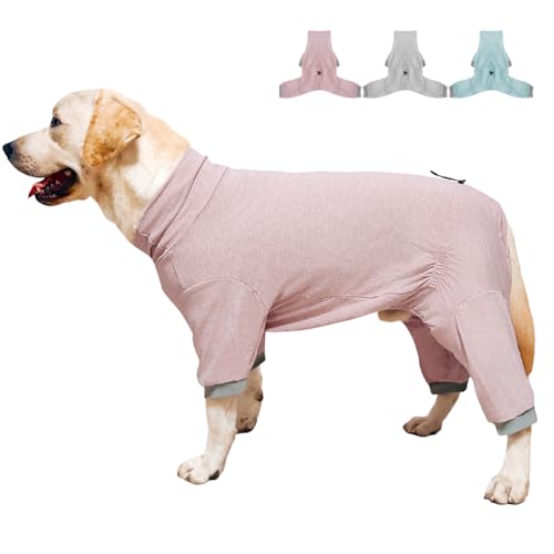 KOOGAL Genesungspyjama für Hunde, Overall für große Hunde, vierbeinige Haustierkleidung, Größe XL Stretch (dünnes Rosa, Größe L, geeignet für 2,7–5,4 kg) von KOOGAL