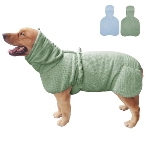 KOOGAL Hundebademantel für kleine bis mittelgroße Hunde, schnell trocknend, super saugfähig, nach dem Baden, warme Hundehandtücher, verstellbare Hoodies und Gürtel für Haustiere, Hunde, Badekleidung von KOOGAL