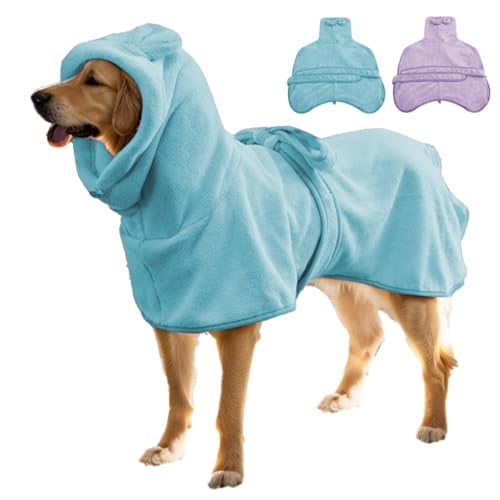 KOOGAL Mikrofaser-Hundebademantel, Hundehandtuch, super saugfähig, schnell trocknend, Bademantel für Welpen, mittelgroße und große Hunde, schnell trocknend, verstellbar für mittelgroße und große Hunde KOOGAL Mikrofaser-Hundebademantel, Hundehandtuch, super saugfähig, schnell trocknend, Bademantel für Welpen, mittelgroße und große Hunde, schnell trocknend, verstellbar für mittelgroße und große Hunde von KOOGAL