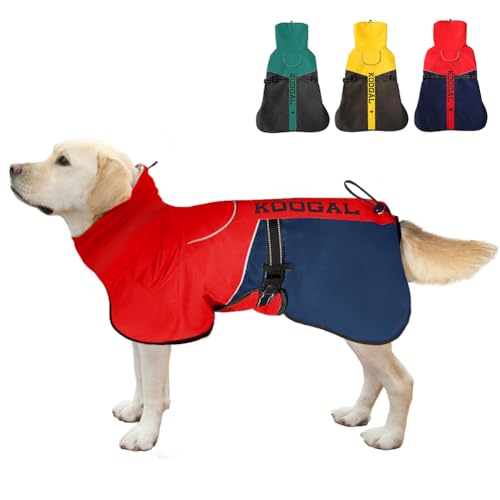 KOOGAL Regenmantel für kleine und mittelgroße Hunde mit hohem Kragen, verdickter Winter, warm, reflektierend, Hunde-Regenmantel, Hunde-Regenjacke, Hundemantel, Haustier-Hundekleidung für kleine und KOOGAL Regenmantel für kleine und mittelgroße Hunde mit hohem Kragen, verdickter Winter, warm, reflektierend, Hunde-Regenmantel, Hunde-Regenjacke, Hundemantel, Haustier-Hundekleidung für kleine und von KOOGAL