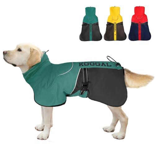 KOOGAL Regenmantel für mittelgroße und große Hunde mit hohem Kragen, verdickt, warm, reflektierend, für mittelgroße und große Hunde, Grün, Größe 6XL KOOGAL Regenmantel für mittelgroße und große Hunde mit hohem Kragen, verdickt, warm, reflektierend, für mittelgroße und große Hunde, Grün, Größe 6XL von KOOGAL