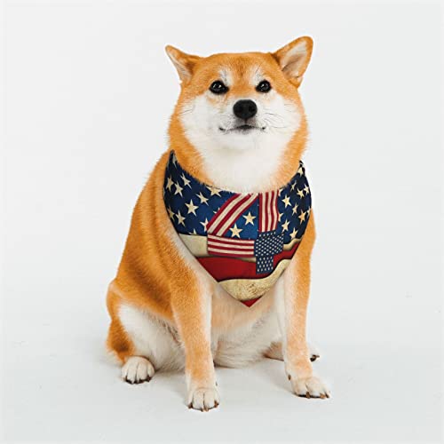 4. Juli Hundehalstuch, patriotischer Flaggendruck, weich und atmungsaktiv, Dreieckstuch für große Hunde, mittelgroße und kleine Hunde, Katzen von KOOLR