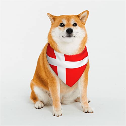 Dänemark Hundehalstuch, dänische Flagge, weich und atmungsaktiv, Dreieckstuch für große Hunde, mittelgroße und kleine Hunde, Katzen Dänemark Hundehalstuch, dänische Flagge, weich und atmungsaktiv, Dreieckstuch für große Hunde, mittelgroße und kleine Hunde, Katzen von KOOLR