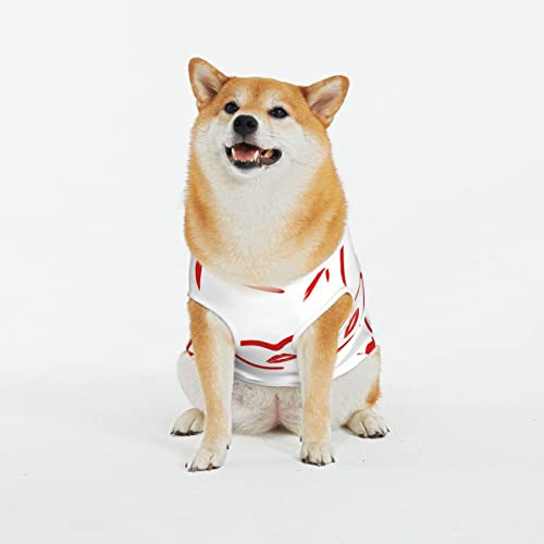 Hunde-Shirts mit Herz-Motiv, Lippenstift-Druck, weich, atmungsaktiv, für große Hunde (XL-5XL) von KOOLR