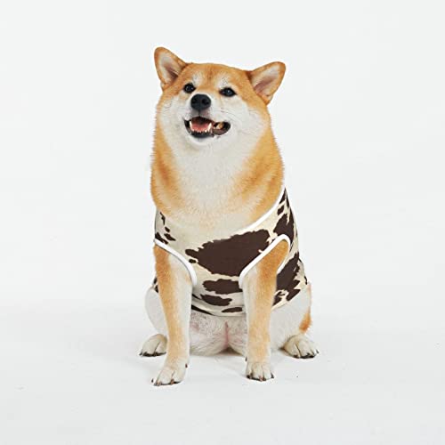 Hunde-Shirts mit Kuhfell-Druck, Sommer, weich, atmungsaktiv, Hunde-T-Shirts, ärmellos, für große Hunde (XL-5XL) von KOOLR