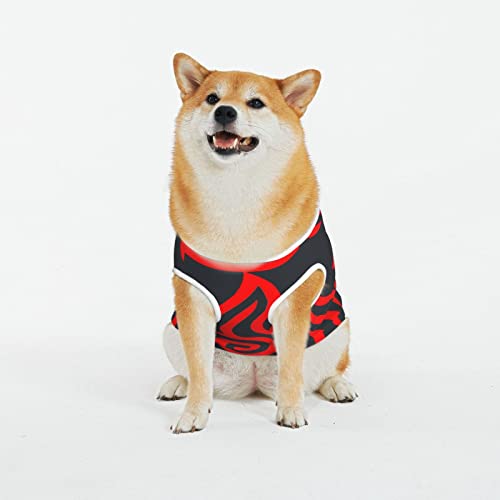 Hunde-T-Shirts mit Feuerdruck, weich, atmungsaktiv, für große Hunde (XL-5XL) von KOOLR