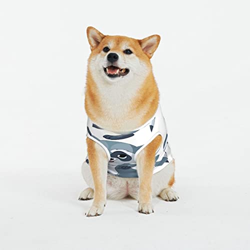 Hunde-T-Shirts mit niedlichem Waschbär-Druck, Sommer, weich, atmungsaktiv, Haustier-T-Shirts, ärmellos, für große Hunde (XL-5XL) von KOOLR