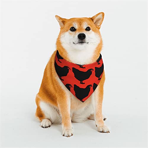 Hundehalstuch, mit Huhndruck, weich, atmungsaktiv, Dreieckstuch für große Hunde, mittelgroße und kleine Hunde, Katzen, Schwarz Hundehalstuch, mit Huhndruck, weich, atmungsaktiv, Dreieckstuch für große Hunde, mittelgroße und kleine Hunde, Katzen, Schwarz von KOOLR