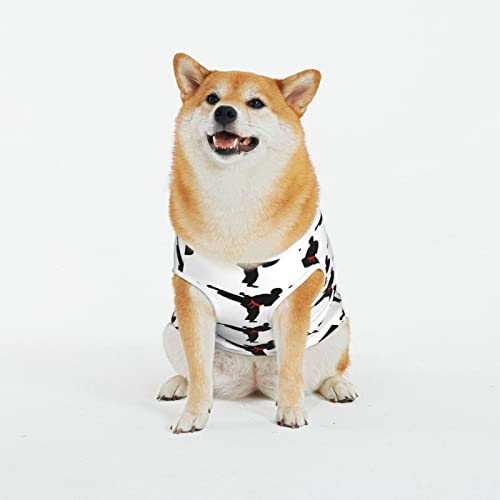 Karate Boy Vector Änderbarer Gürtel Farbdruck Hundeshirts Sommer Weich Atmungsaktiv Hunde-T-Shirts Haustier Ärmellose Weste für große Hunde (XL-5XL) von KOOLR