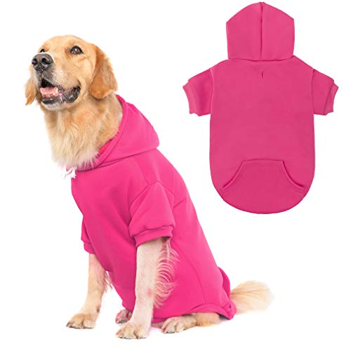 Basic Hunde-Kapuzenpullover, Hundejacke, Hundekleidung, weicher und warmer Hunde-Kapuzenpullover mit Leinenloch und Tasche, Hunde-Wintermantel, Kaltwetterkleidung für XS-XXL Hunde Basic Hunde-Kapuzenpullover, Hundejacke, Hundekleidung, weicher und warmer Hunde-Kapuzenpullover mit Leinenloch und Tasche, Hunde-Wintermantel, Kaltwetterkleidung für XS-XXL Hunde von KOOLTAIL