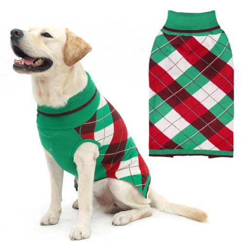 Hundepullover Haustier Strickkleidung – klassischer Rollkragen zum Überziehen, Weihnachtshundepullover mit Loch für die Leine, warme Hunde, Winterkleidung für kleine, mittelgroße Hunde, Katzen, Welpen von KOOLTAIL