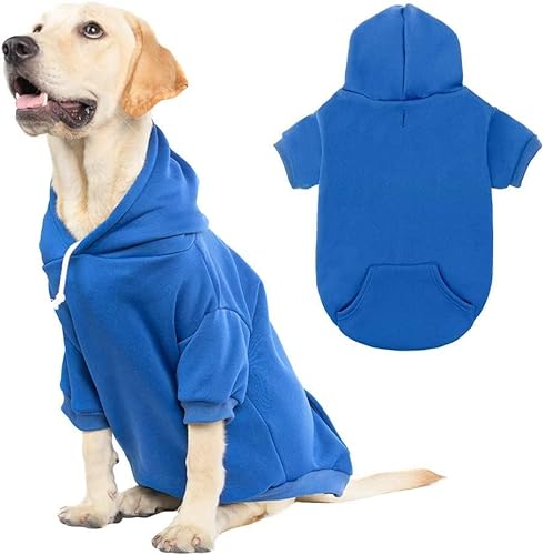 KOOLTAIL Basic Dog Hoodie - Weicher und warmer Hunde-Kapuzenpullover mit Leinenloch und Tasche, Hunde-Wintermantel, Kaltwetterkleidung für XS-XXL Hunde von KOOLTAIL