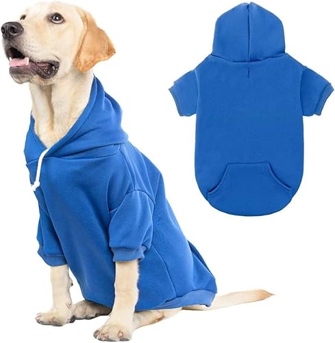 KOOLTAIL Basic Hunde-Kapuzenpullover, weicher und warmer Hunde-Kapuzenpullover mit Leinenloch und Tasche, Hunde-Wintermantel, Kaltwetterkleidung für XS-XXL Hunde von KOOLTAIL