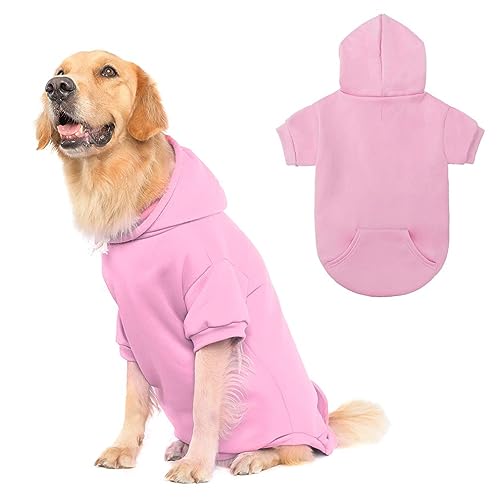 KOOLTAIL Basic Hunde-Kapuzenpullover, weicher und warmer Hunde-Kapuzenpullover mit Leinenloch und Tasche, Hunde-Wintermantel, Kaltwetterkleidung für XS-XXL Hunde von KOOLTAIL